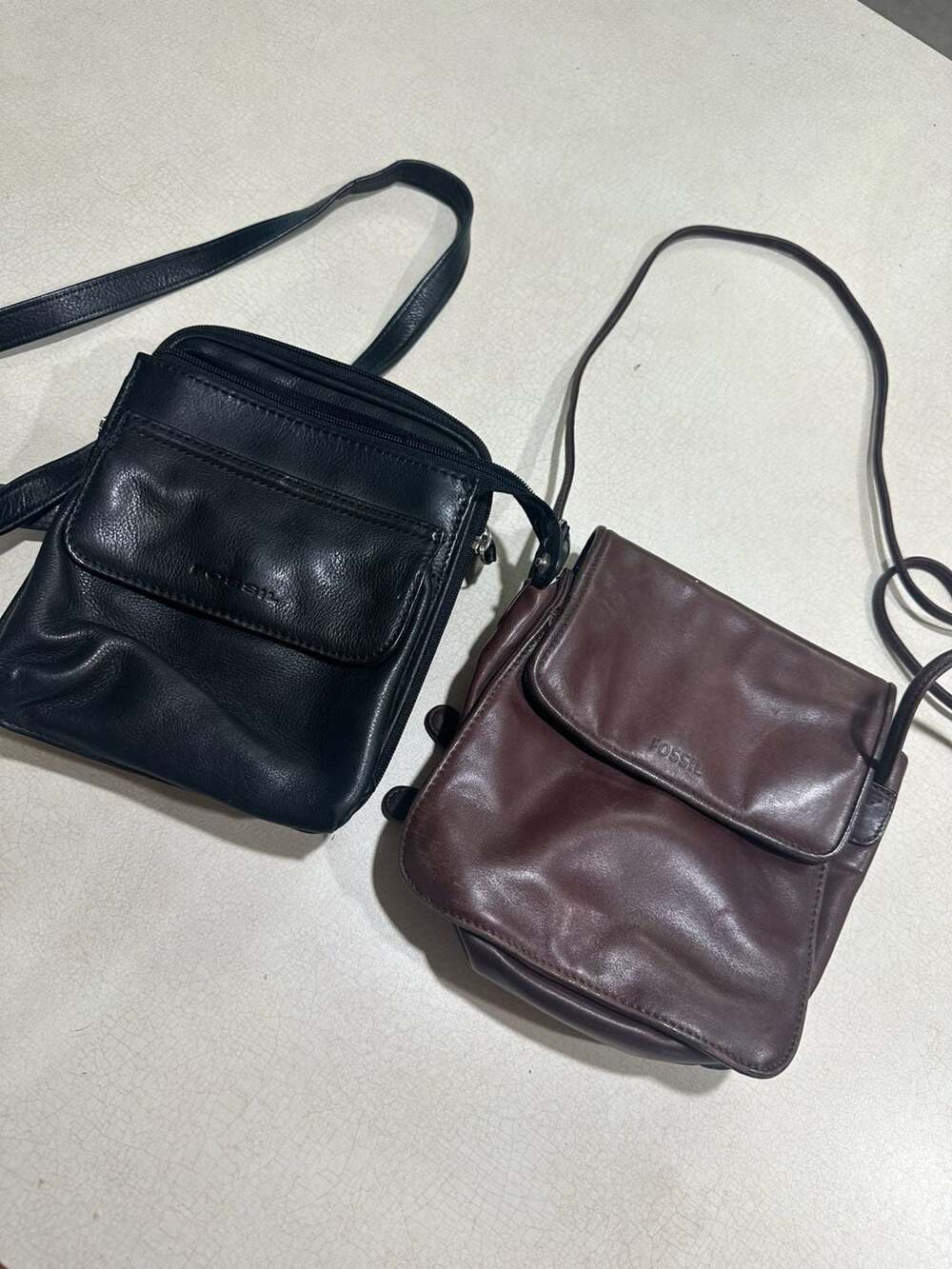 Vintage Fossil Leather Small Crossbody Messenger Bag